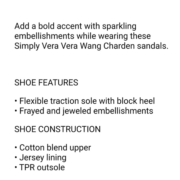 Simply Vera Charden Jeweled Black Sandals - Picture 8 of 8